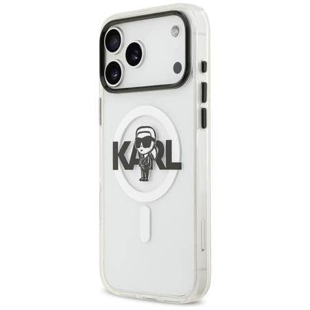 Karl Lagerfeld IML Karl Sketch Logo MagSafe - Custodia per iPhone 17 Pro Max (trasparente)