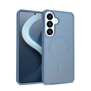 Crong Hybrid Matte Magnetic - kryt MagSafe pro Samsung Galaxy S26 (modrý)