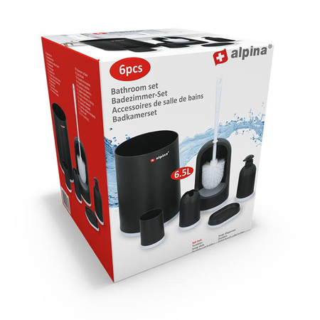 BAD-SET WC-BÜRSTENBEHÄLTER, Set, Alpina 6-teilig