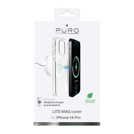 PURO LITEMAG - Pouzdro pro iPhone 14 Pro MagSafe (čiré)