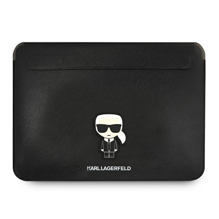 Karl Lagerfeld Saffiano Ikonik Sleeve - pouzdro na 16" notebook (černé)