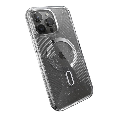 Speck Presidio Lux Grip ClickLock & Magsafe - tok iPhone 15 Pro Max (átlátszó / krómozott kivitel / derűs ezüst)