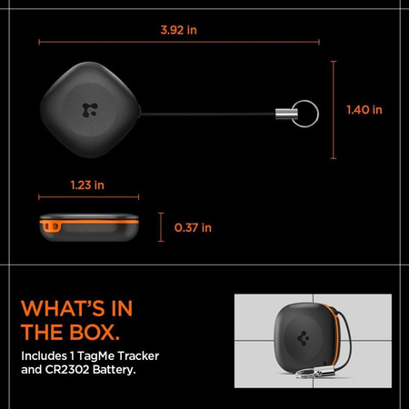 Spigen TagMe Bluetooth Tracker - Ortungsgerät für Schlüssel, Rucksack, Tasche Apple Find My (Schwarz)