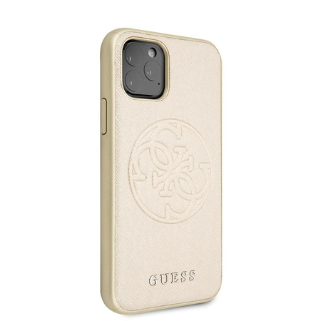 Guess Saffiano 4G Circle Logo - iPhone 11 Pro Case (gold)