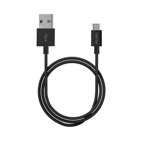 PURO Weiß - USB-A / USB-C Anschlusskabel 1 m (schwarz)