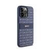 DKNY Leather Mono Stripe & Metal Logo - Coque pour iPhone 15 Pro Max (bleu)