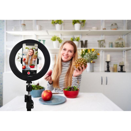Grundig - Lampa pierścieniowa LED ze statywem do zdjęć, selfie, makijażu