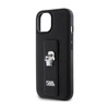 Karl Lagerfeld Gripstand Saffiano Karl & Choupette Pins - iPhone 15 Plus Case (black)