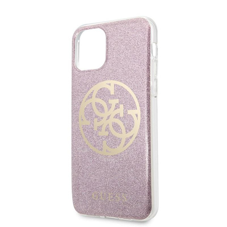 Guess Circle Glitter 4G - Etui iPhone 11 (różowy)