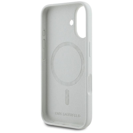Karl Lagerfeld Silicone Double Heads And Circle MagSafe - Etui do iPhone 16 (beżowy)