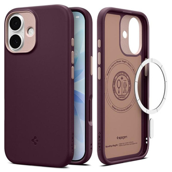 ETUI DO IPHONE 17 do MAGSAFE SPIGEN NANO ORYGINALNE BURGUNDOWE ELEGANCKIE
