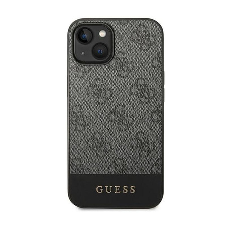 Guess 4G Bottom Stripe Metal Logo Collection - Etui iPhone 14 Plus (szary)