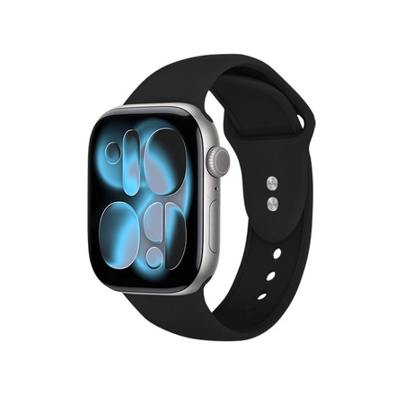 Crong Liquid - Řemínek pro Apple Watch 44/45/46/49 mm (černý)