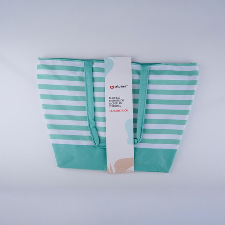 Alpina - Striped Beach Bag 49.3x16x34 cm (Turquoise / White)