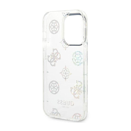 Guess Peony Glitter Tasche - iPhone 14 Pro Max Tasche (Transparent)