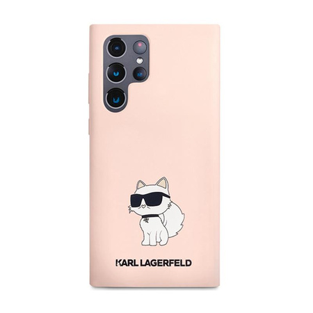 Karl Lagerfeld Silikon Choupette - Samsung Galaxy S24 Ultra Tasche (rosa)