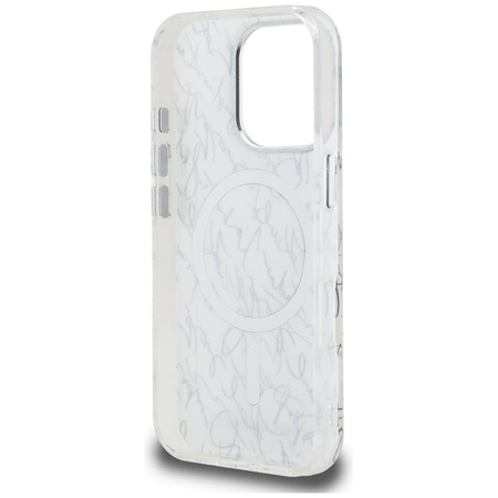 Karl Lagerfeld IML Karl Script Pattern MagSafe - Case for iPhone 16 Pro Max (white)