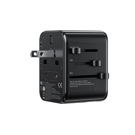 WEKOME WP-U03 Pop Digital Series - EU / UK / US / AU Reise-Ladegerät / Adapter + 3x USB-C & 2x USB-A 30W (Schwarz)