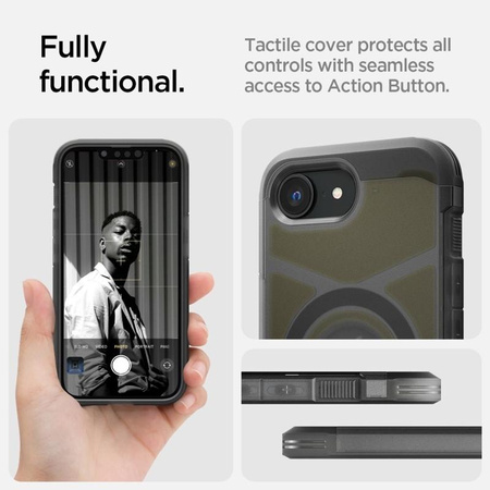 Spigen Tough Armor MagSafe - tok iPhone 16e készülékhez (Frost Black)