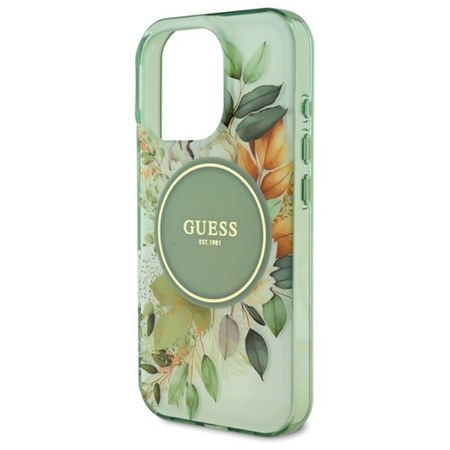 Guess IML Flower & Tonal Circle MagSafe - Case for iPhone 16 Pro (Green)