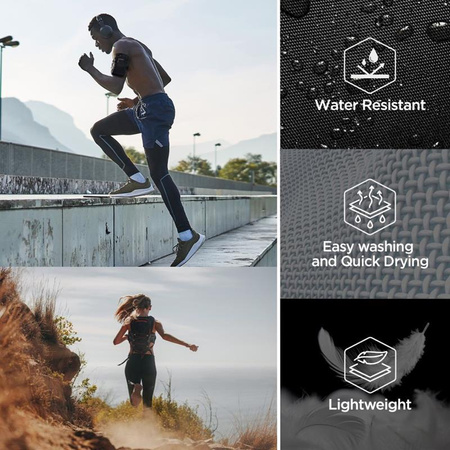 Spigen A702 Dynamic Shield Armband - Pouzdro / Sportovní náramek na smartphone do 6.9" (Černá)