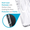 Speck Presidio Perfect-Clear with Glitter + Grips + MagSafe - iPhone 13 Case with MICROBAN Coating (Clear/Platinum Glitter)