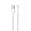 PURO Fabric Ultra Strong - Nagy teherbírású fonott kábel USB-A / Lightning MFi 2m (fehér)