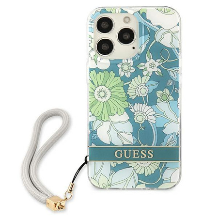 Guess Flower Cord - Schutzhülle für iPhone 13 Pro (Grün)