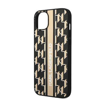 Karl Lagerfeld Monogram Stripe - iPhone 14 Tasche (braun)