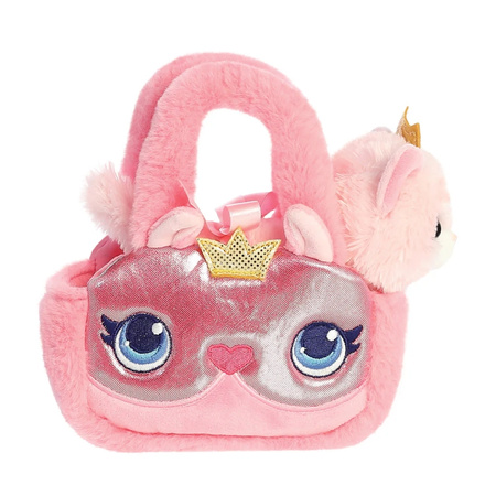 Fancy Pals – Plush Princess Cat with a Gold Crown in a Pink Bag 20 cm Eco-Friendly