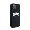 DKNY Liquid Silicone fehér nyomtatott logó MagSafe - iPhone 15 / 14 / 13 tok (fekete)