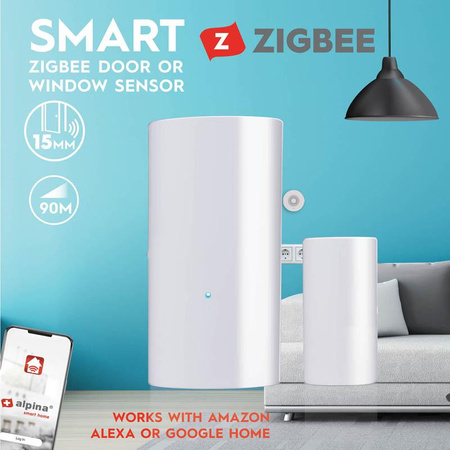 Alpina - Capteur d'ouverture de fenêtre intelligent Réseau Zigbee
