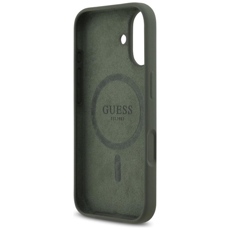 Guess Silicone Triangle Logo MagSafe - Case iPhone 17 (khaki)