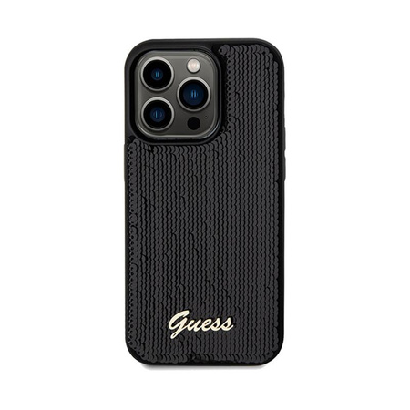 Guess Sequin Script Metal - Case for iPhone 14 Pro (black)