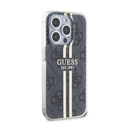 Guess IML 4G Gold Stripe - Pouzdro iPhone 15 Pro (Černé)