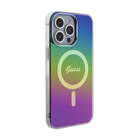 Guess IML Iridescent MagSafe - pouzdro pro iPhone 15 Pro (černé)