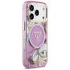 Guess IML Glitter Flowers Triangle MagSafe - Hülle iPhone 17 Pro (lila)