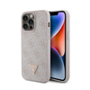 Guess bőr 4G Triangle Strass - iPhone 15 Pro Max tok (rózsaszín)
