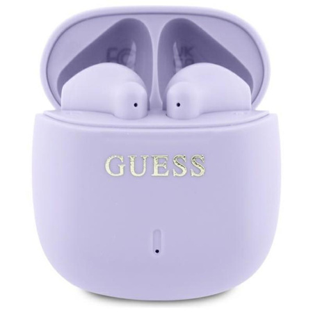 Guess Printed Classic Logo - TWS Bluetooth fejhallgató + töltőtáska (lila)