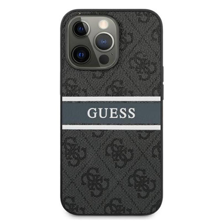 Guess 4G Printed Stripe - pouzdro pro iPhone 13 Pro Max (šedé)