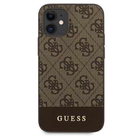 Guess 4G Bottom Stripe Collection - pouzdro pro iPhone 12 mini (hnědé)