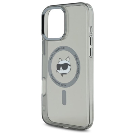 Karl Lagerfeld IML Metal Choupette Head MagSafe - pouzdro pro iPhone 16 Pro (černé)