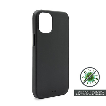 PURO ICON Cover - pouzdro pro iPhone 12 Mini s antimikrobiální ochranou (černé)