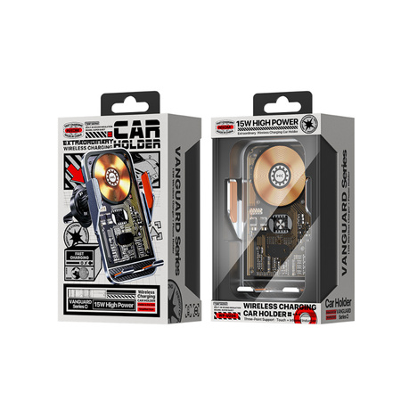 WEKOME WP-U204 Vanguard Series - Auto car holder with wireless charging 15W (Black)