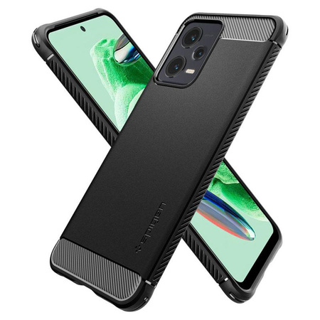 Spigen Rugged Armor - Schutzhülle für Xiaomi Redmi Note 12 5G/POCO X5 5G (Schwarz)