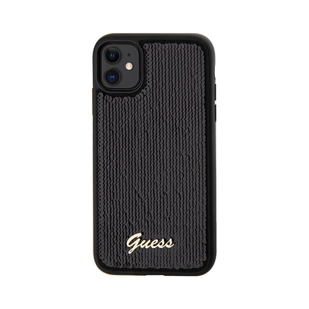 Guess Sequin Script Metal - pouzdro pro iPhone 11 (černé)