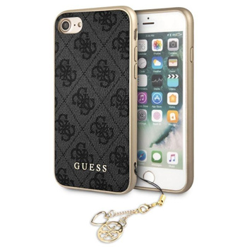 Guess 4G Charms Collection - iPhone SE 2022/ SE 2020 / 8 / 7 case with pendant (gray)