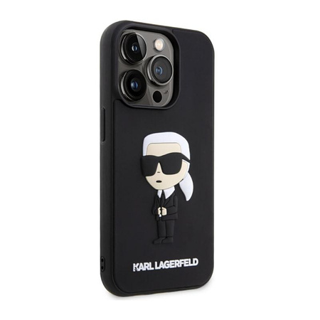 Karl Lagerfeld 3D Rubber NFT Ikonik - Tasche für iPhone 14 Pro (Schwarz)