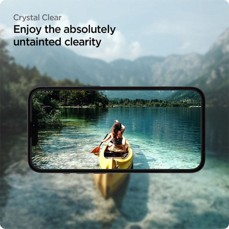 Spigen Alm Glass FC 2-Pack - Edzett üveg iPhone 16e / iPhone 14 / iPhone 13 / iPhone 13 Pro 2 db (fekete keret)