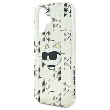 Karl Lagerfeld IML Choupette Head Galvanizované pouzdro - iPhone 16 (průhledné)